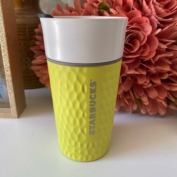 NWT STARBUCKS 2016 TENNIS BALL INSPIRED CERAMIC TUMBLER - Picture 1 of 5